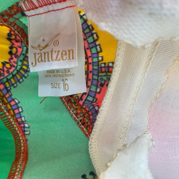 Vintage Jantzen Halter Neck Skirted One Piece Swimsuit Playsuit Size 16 - Picture 6 of 7